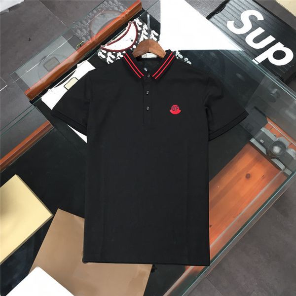 

luxury polos 2021 monc03 mens designer t shirts summer short sleeved turn down collar size m-3xl, White;black