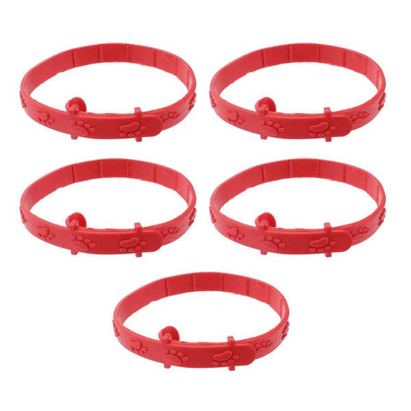 

cat collars & leads 5pcs pet flea tick neck collar repel supply red
