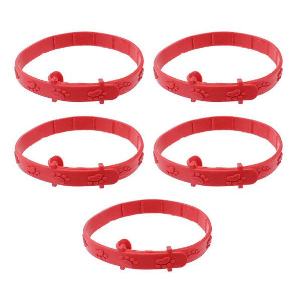 Cat Collars Leads 5Pcs Pet Flea Tick Neck Collar Repel Supply Red