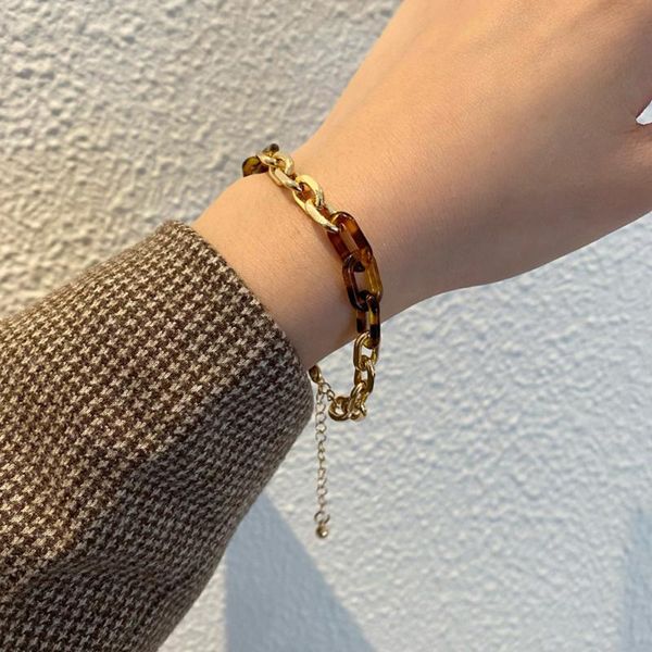 

link, chain han edition of creative fashion personality leopard grain design hand catenary with the temperament women jewelry gift, Black