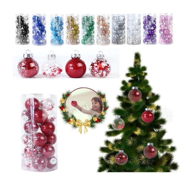 

party decoration 24pcs 6cm christmas balls xmas tree hanging ornaments ball decorations for home navidad year 2022 gift pendant