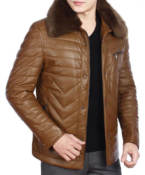 

men's down & quality high pu leather jackets jaqueta masculina inverno thickness parkas winter jacket men fashion casual coats1 yujx, Black