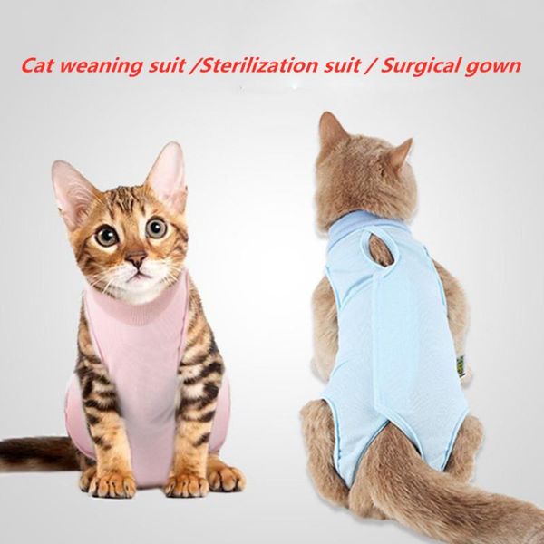 

cat costumes pet recovery suit shirt clothes,collar alternative for cats prevent after wear anti licking wounds drop
