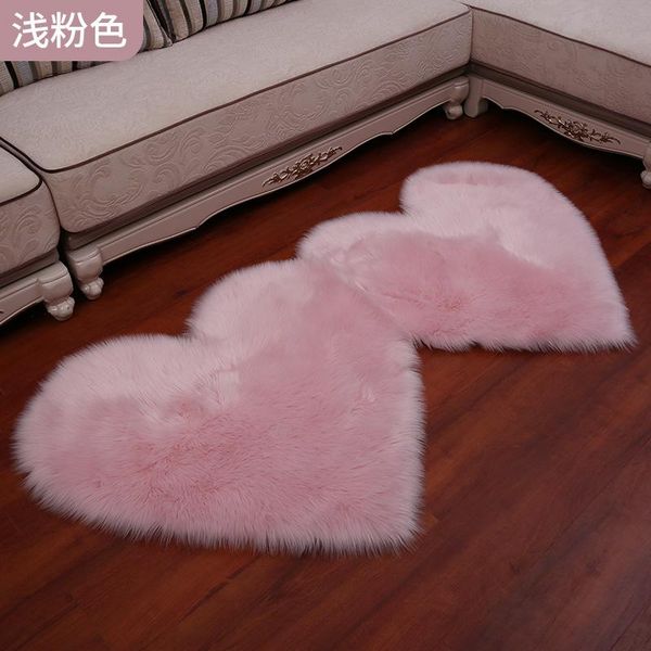 

carpets shaggy carpet wool faux fluffy mats artificial sheepskin hairy mat love heart rugs no lint for living room 45x90cm