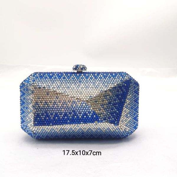 

evening bags xiyuan blue box bag diamond women clutch crystal party handbag ladies banquet purse fashion pochette prom