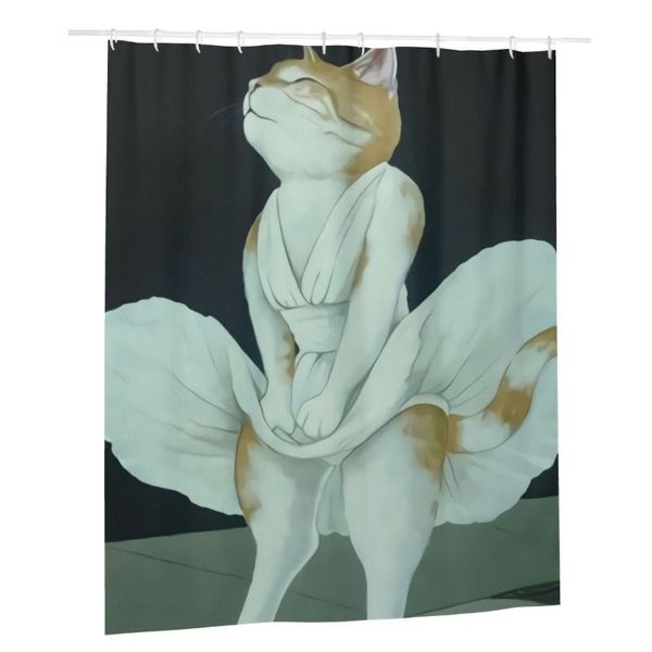 

shower curtains cute cat pattern showering bath decoration in the bathroom custom for adults and kids gift