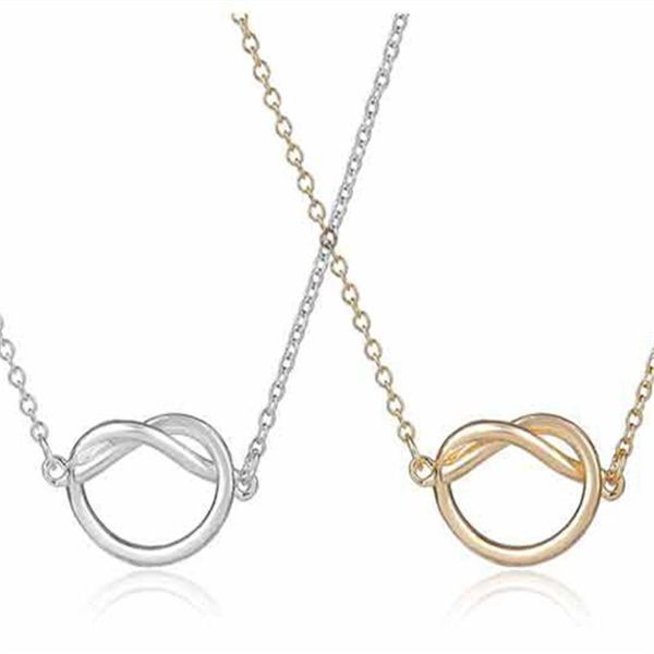 

pendant necklaces women's necklace minimalist lariat knot y chain, Silver