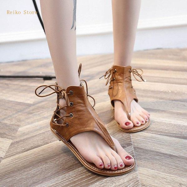 

sandals style female flip flops summer version with both sides bohemian large size roman shoes retro hollow, Black