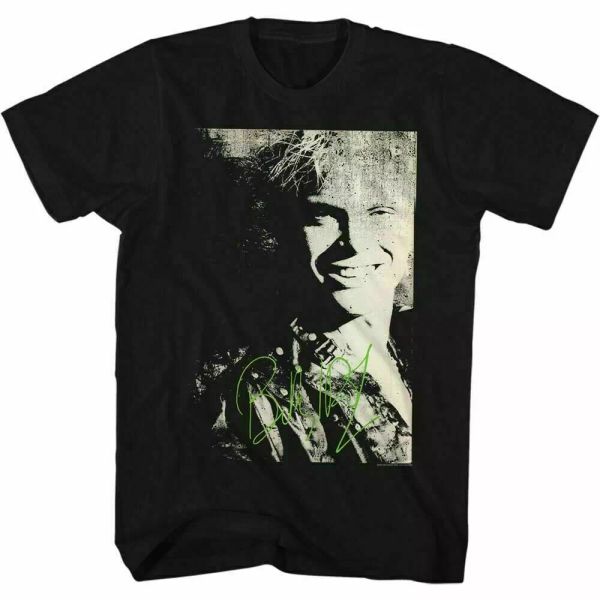 

billy idol signature t shirt mens licensed rock n roll band tee retro new black, White;black
