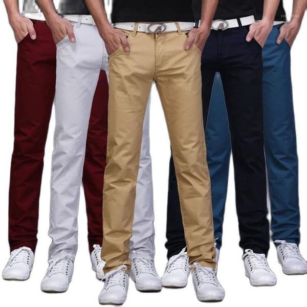 

men's pants classic 8 color casual men spring autumn business fashion comfortable stretch cotton elastic straigh jeans trousers, Black