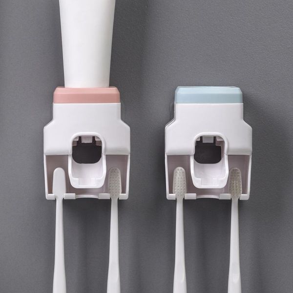 

toothbrush holders wall mount automatic toothpaste dispenser waterproof lazy squeezer storage holder bathroom accessories