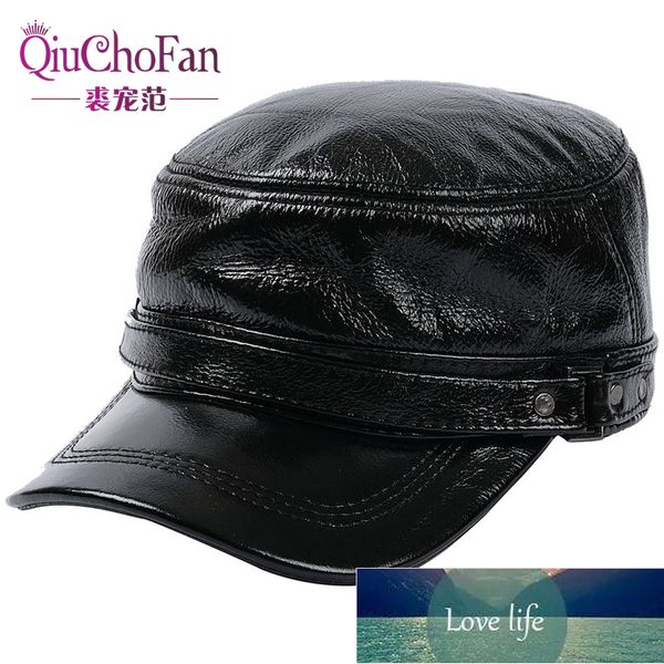 

men's outdoor leisure cap genuine leather hat male winter ear protection flat peaked cap youth leisure baseball cap factory price exper, Blue;gray