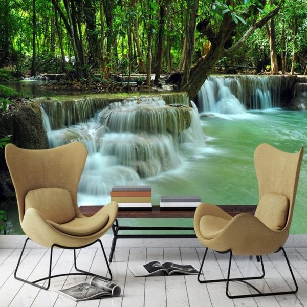 

wallpapers dropship colomac wallpaper forest beautiful jungle waterfall 3d mural bedroom papel tapiz para pared home improvement