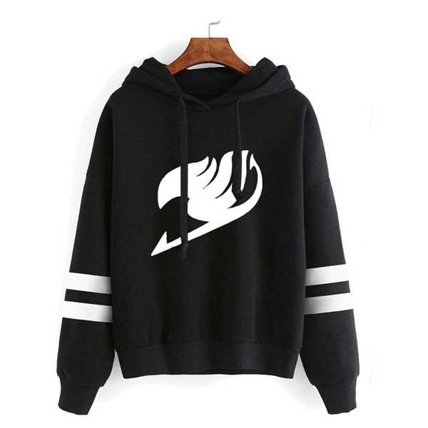 Fairy Cauda Impressão Com Capuz Moletom Homens / Mulheres Casual Outono Hoodies de Alta Qualidade Inverno Barras Paralelas Pullover 210813