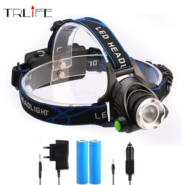 

lumens headlight cree xml-l2 headlamp zoomable led head lamp rechargeable light+2x 18650 +ac/car charger portable lanterns