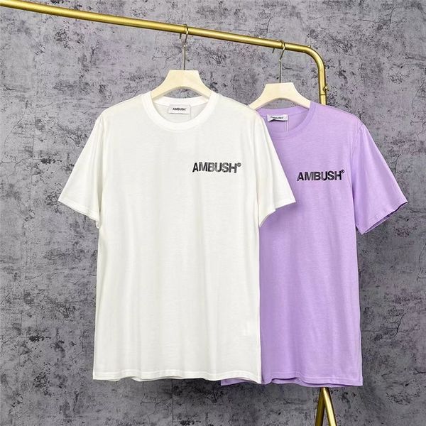 

men's t-shirts tee spring summer women ambush t-shirt casual terry cotton short sleeve harajuku men clothing h280, White;black