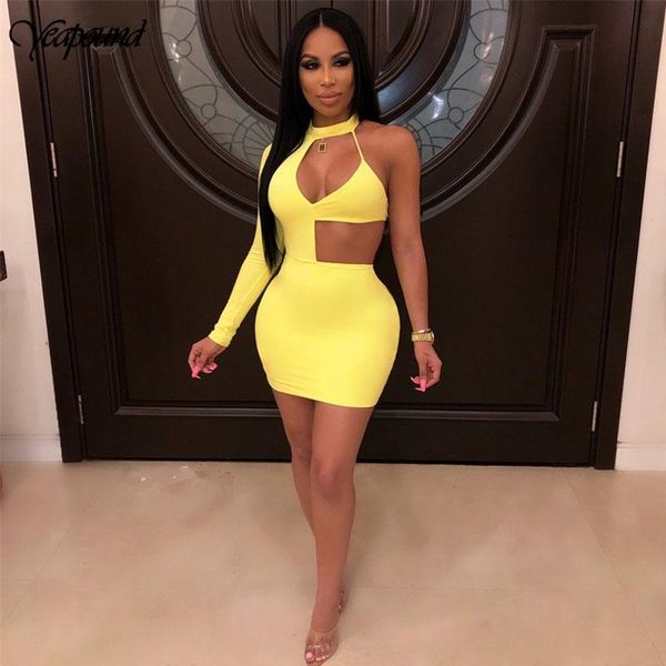 

single sleeve women solid color dress hollow out bodycon mini round neck sleeveless side high waist summer vestido casual dresses, Black;gray