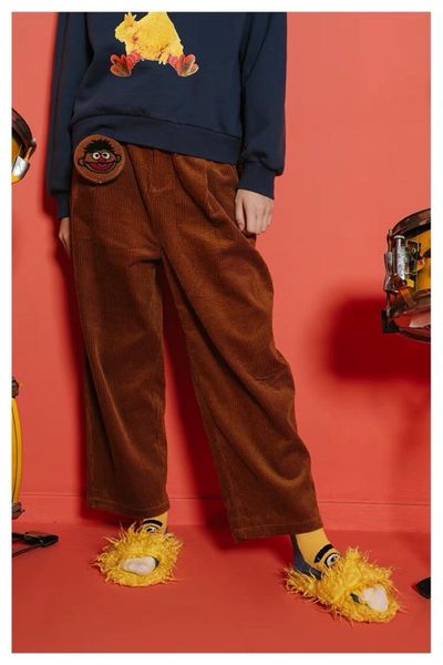 

women's pants & capris autumn and winter large 2021 velvet wide-legged female retro plus size loose, Black;white