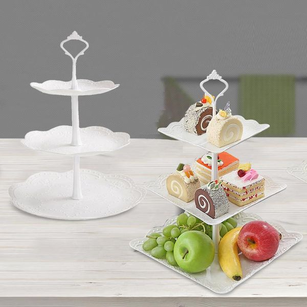 

kitchen storage & organization 3 tiers fruit tray dessert tower wedding party cake stand plate round square