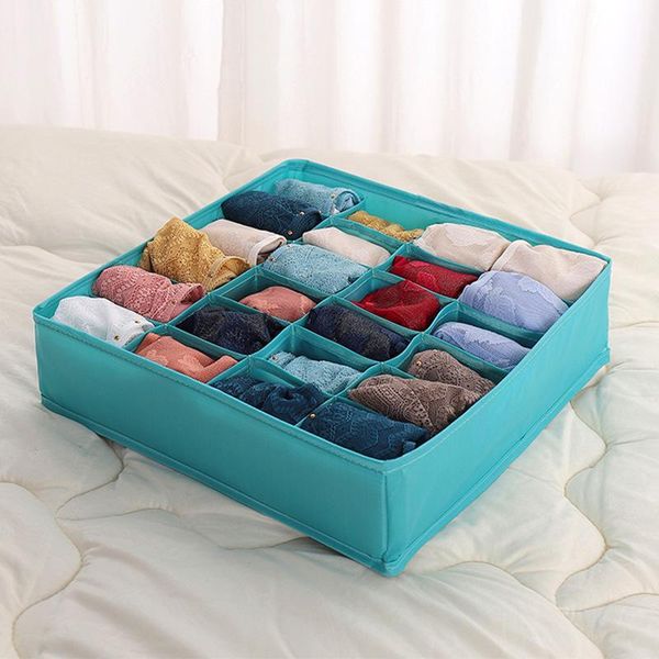 

storage drawers dormitory closet organizer for socks home separated underwear box 24 grids bra foldable drawer
