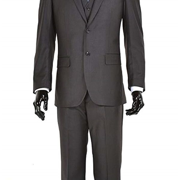 

men's suits & blazers custom slim fit elegant mens charcoal gray two button three piece wedding suit groomsmen man costume, White;black