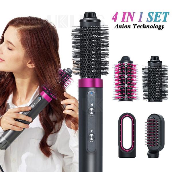 

electric hair brushes 2021 blow dryer comb 5 in 1 brush negative ion curling air curler iron detachable kit
