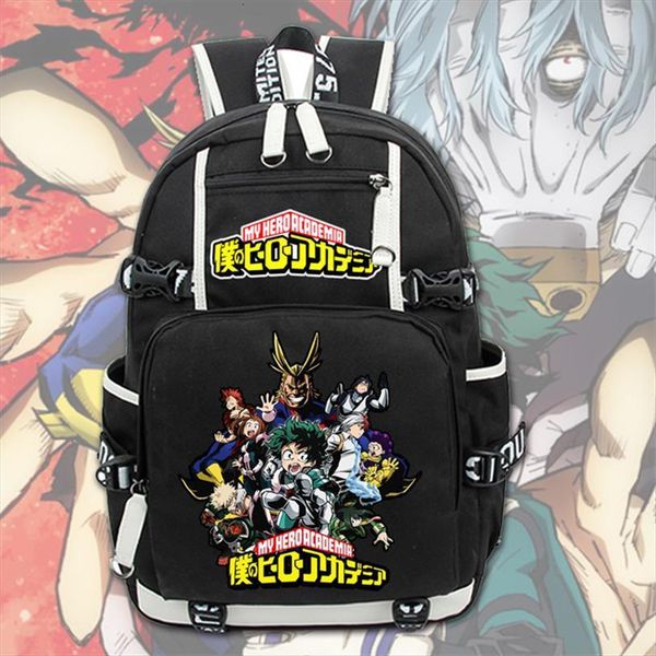 

my hero academia school backpack boku no hiro izuku midoriya printing shoulder laptravel bag book bags