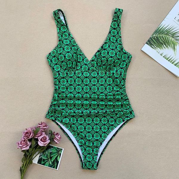 

one-piece suits sleeveless backless one piece women bodysuit striped swimsuit summer floral bathing suit bikini swimwear mujer