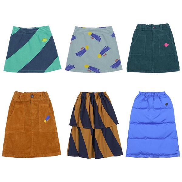 

skirts pre-sale 2021 autumn winter kids girls small children printed skirt baby for 1-11y casual clothes, Blue