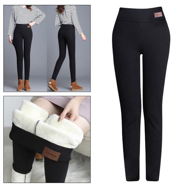 

women yoga pants high waisted thick winter warm seamless slim leggings trouser fleece lined tummy control heating outfits, White;red