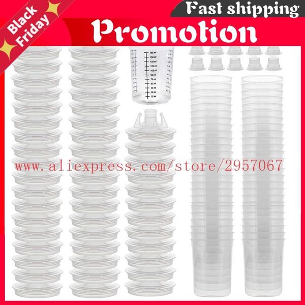 

spray paint gun cups with lids 160/400/600/800ml disposable measuring mixing cup for automotive professional guns