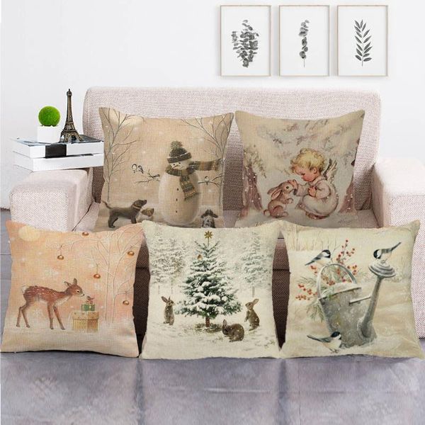 

pillow case 1pcs 45x45cm christmas pillowcase decorations for home year gift
