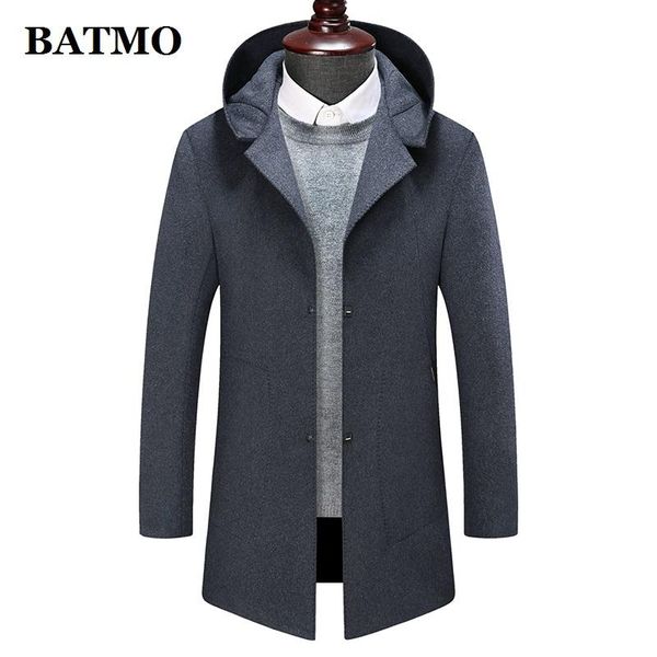 

men's wool & blends batmo 2021 arrival hooded jackets men,men's trench coat,plus-size m-8xl 1988, Black