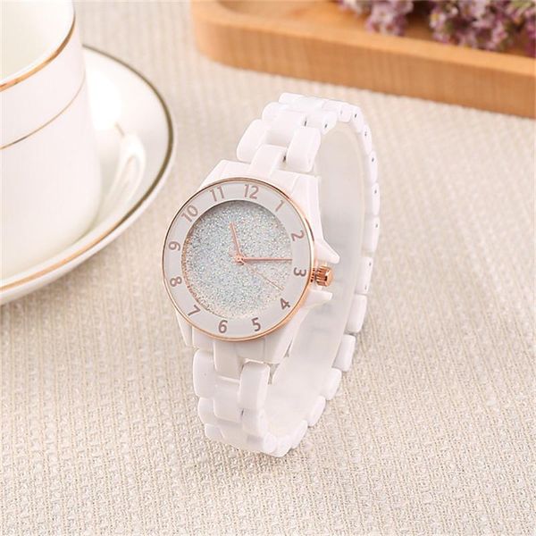 

wristwatches luxury digu brand women watches fashion casual elegant ceramic white quartz wrist watch waterproof relogio feminino, Slivery;brown