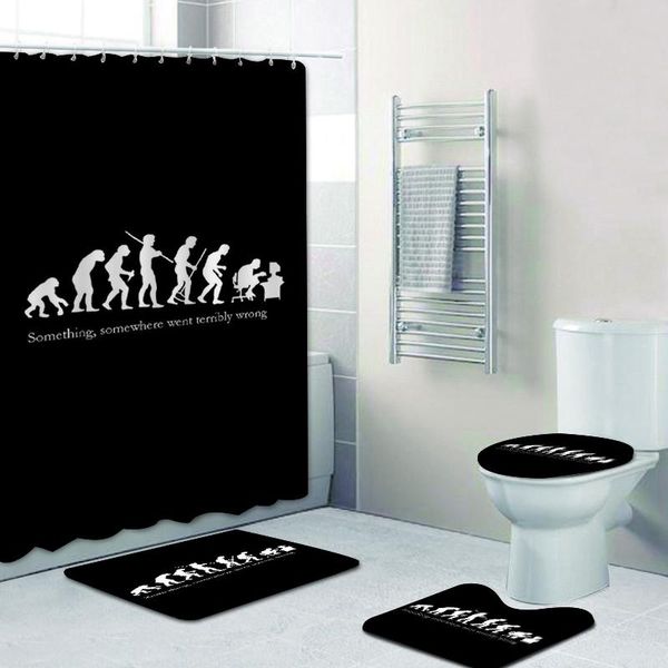 

funny black controller buttons gaming shower curtain set bathroom bath mat rug video game gamer decor gift curtains