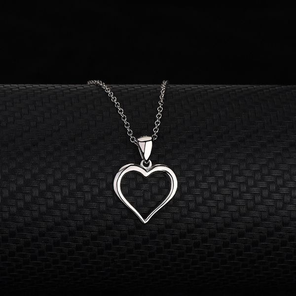 

s925 pure silver love necklace women's plain silver peach heart pendant korean simple fashion clavicle chain smooth face