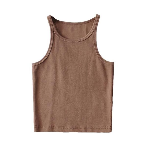 

women's tanks & camis bradely michelle summer arrival slim sleeveless crop streetwear solid color girls off-shoulder threaded cami, White