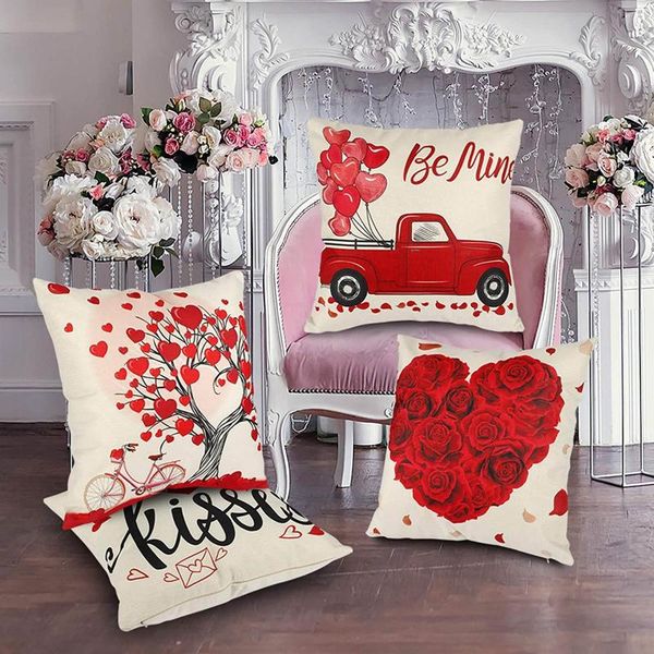 

pillow case 4pc home valentine's day pillowcase decorative creative polyester cushion cover decor