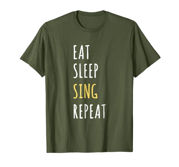 

eat sleep sing repeat t-shirt funny singer gift, White;black