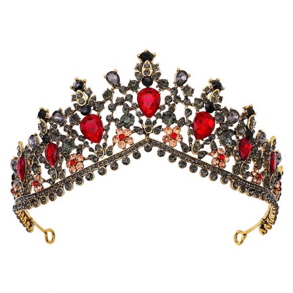 

hair clips & barrettes baroque black witch crystal bridal tiaras queen crowns women wedding jewelry rhinestone pageant diadem vintage access, Golden;silver