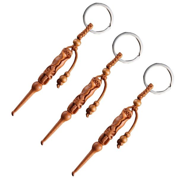 

hooks & rails 3pcs ear spoon keychain practical earwax portable compact