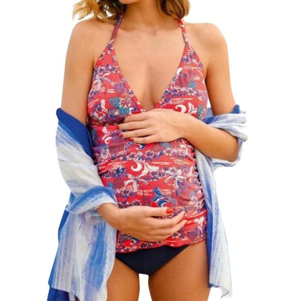 

explosion models maternity swimwear printed pink conjoined ladies pregnant women one-piece suits