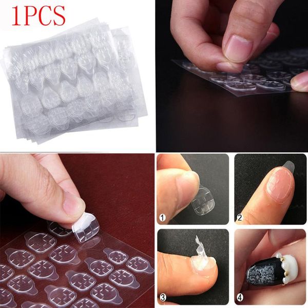 

nail gel 24pcs double sided false art adhesive tape glue sticker diy tips fake acrylic manicure makeup tool, Red;pink