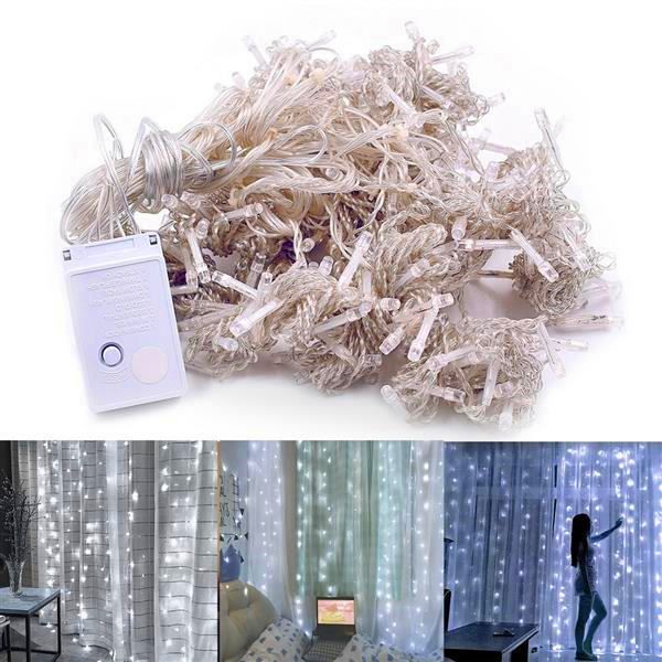 

design 300-led white light romantic christmas wedding outdoor decoration curtain string light 110v high brightness led strings