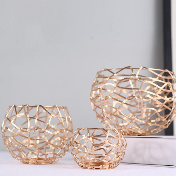 

3pcs/lot table candle holder plating metal candlestick geometric romantic holders for wedding dinner decoration zzt052