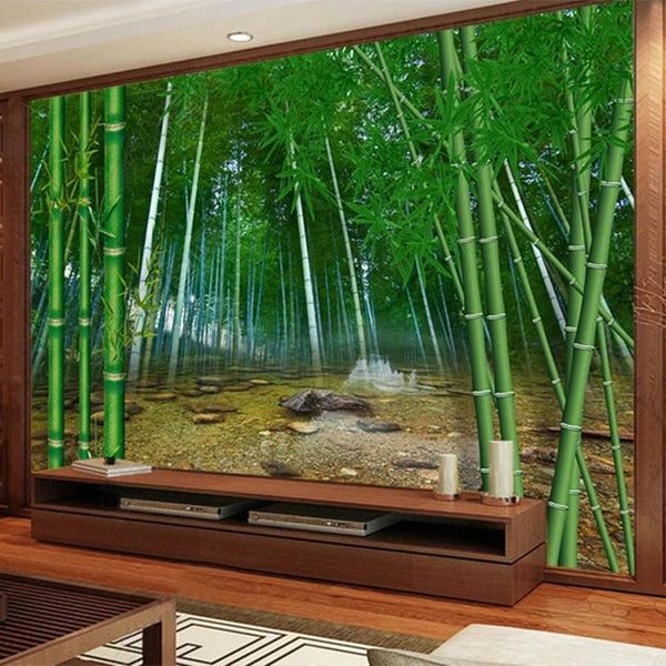 

custom po wallpaper 3d nature landscape bamboo forest mural living room tv sofa bedroom home decor papel de parede wallpapers