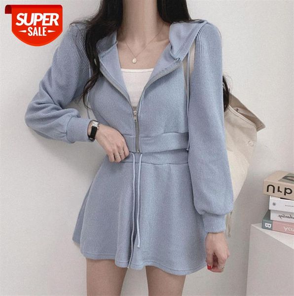 

ghost horse girl sports set hooded short + wide leg shorts two-piece #4j8r, Black