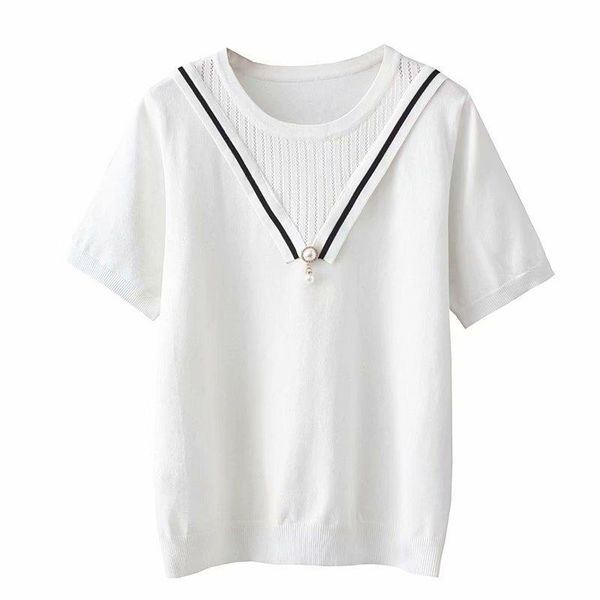 

women's t-shirt korean style female o neck oversized tshirt short-sleeved shirt womens silk summer, White