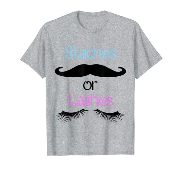 

staches or lashes baby shower gender reveal t tee shirt, White;black
