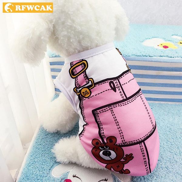 

dog apparel pet fake strap vest shirt cat cotton clothes spring summer puppy clothing t-shirt